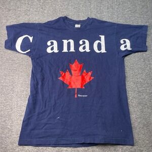 Vintage Canada Shirt Men XL Spell Out Maple Leaf Graphic Casual Trendy